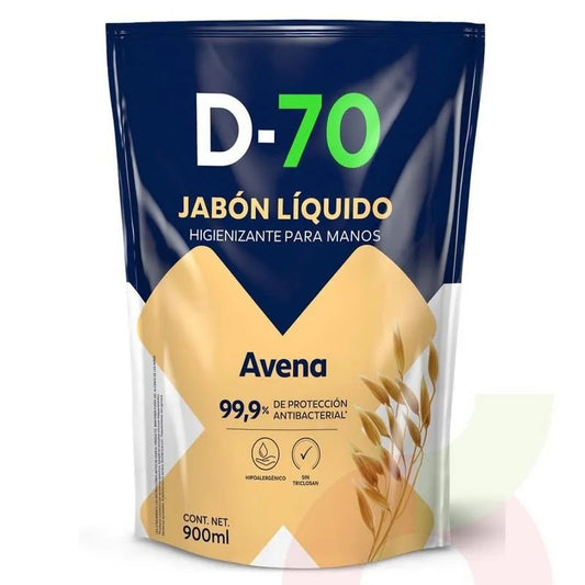 Jabón Antibacterial D-70 Avena 900 ml