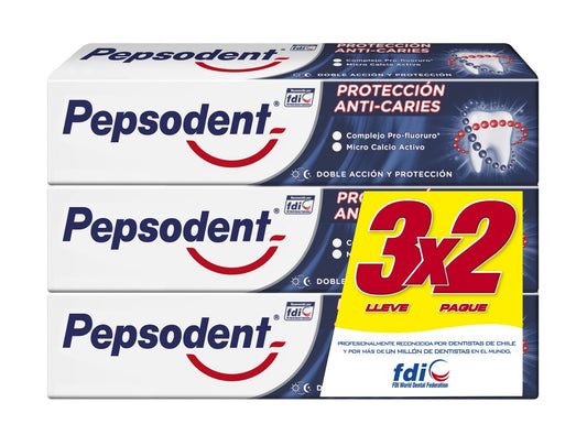 Pasta deltal Pepsodent Protección Anti Caries 3 x 130 grs